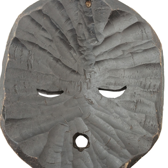 VTG 12” African Ghana Hand Made Carved Baluba Moon Wood Beaded Mask Tribal - Picture 7 of 12